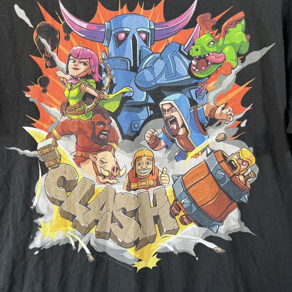 Clash of Clans T-Shirt Mens Large Black Supercell PEKKA Hog Rider Video Game Tee